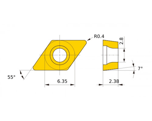 DCMT070204-MM VP15TF Пластина твердосплавная